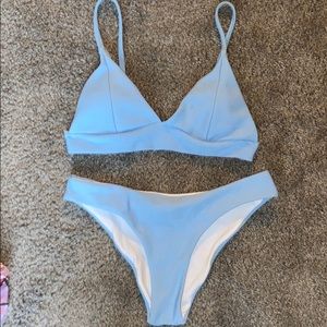 Light blue bikini top and bottom set